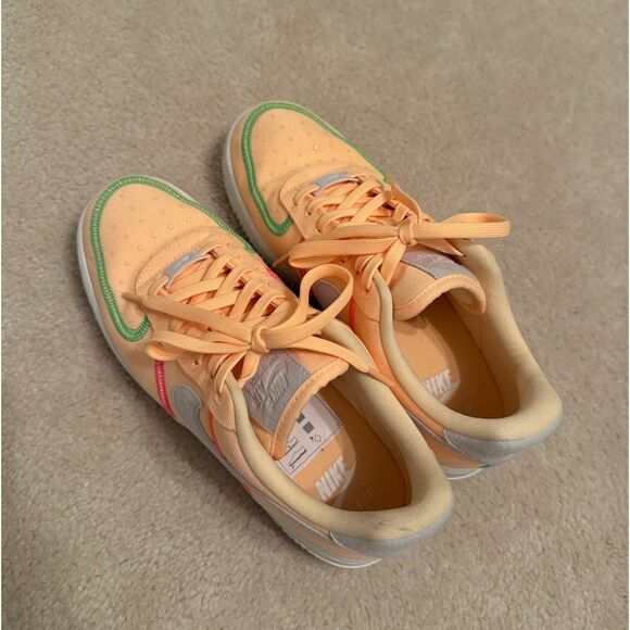 Women’s Nike Neon Orange Air Force Ones Sz 8 - Picture 5 of 7